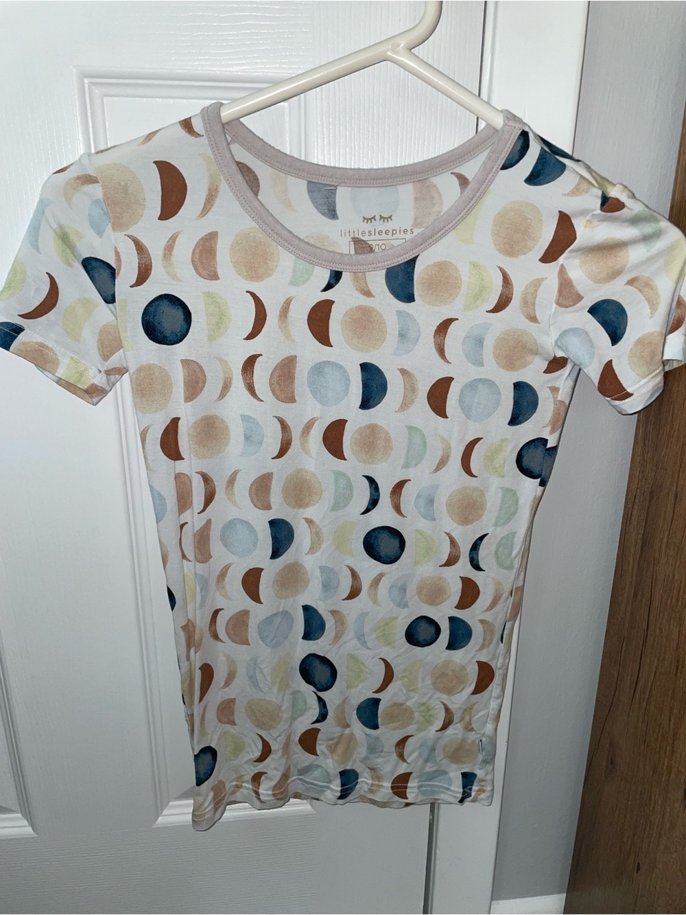 Little Sleepies Girl’s Crescent Print Short Sleeve Top in Multi